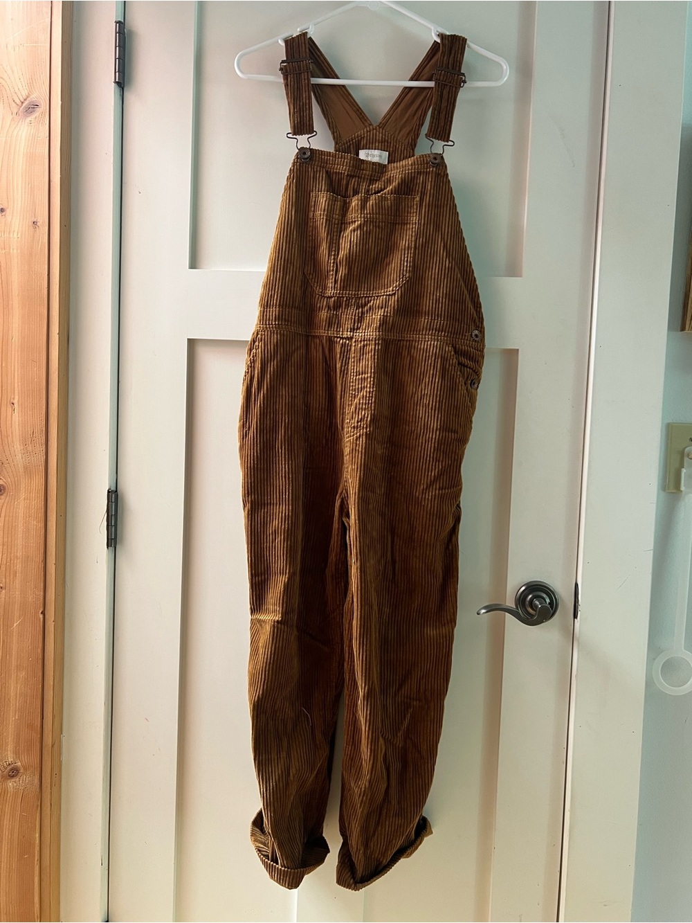 Brixton Corduroy Overalls in Rust Brown - Picture 1 of 3